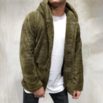 Meeste s&uuml;gistalvine uus kapuutsiga puhas v&auml;rviline vaba vabaaja pehme jope XXL roheline