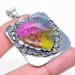 Natural Rainbow Solar Quartz Gemstone 925 Sterling Silver Pendant 2.21 y6i10