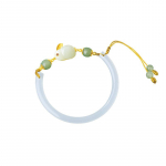 Real Shot Hetian Jade Rabbit Jade Pith Half K&auml;ev&otilde;ru Emane M&uuml;ndi K&uuml;&uuml;liku Nagu Brocade V&auml;ike disainiga k&auml;ev&otilde;ru Adjustable size