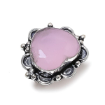 Natural Pink Chalcedony Gemstone Handmade 925 Sterling Silver Ring Size 8 w3h15