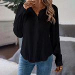 Naiste kevadn&ouml;&ouml;biga pikkade varrukatega V-kaelusega n&ouml;&ouml;biga s&auml;rk T&ouml;&ouml;s&auml;rk Elegantne lahtine s&auml;rk Naiste pullover V-kaelusega s&auml;rk alumine s&auml;rk L must