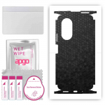 apgo Protective Skin Sticker for the back+sides compatible with Honor 50 SE, Full Wrap Film, Foil, Vinyl - Pattern Black Honeycomb