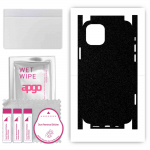 apgo Protective Skin Sticker for the back+sides compatible with Apple iPhone 12, Full Wrap Film, Foil, Vinyl - Pattern Matte Black