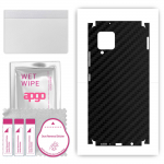 apgo Protective Skin Sticker for the back+sides compatible with Samsung Galaxy A42 5G, Full Wrap Film, Foil, Vinyl - Pattern Carbon Black