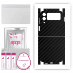 apgo Protective Skin Sticker for the back+sides compatible with Samsung Galaxy Z Flip4, Full Wrap Film, Foil, Vinyl - Pattern Carbon Black