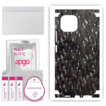 apgo Protective Skin Sticker for the back+sides compatible with Xiaomi Mi 11 Lite, Full Wrap Film, Foil, Vinyl - Pattern Carbon Black Pixel