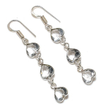 Natural White Topaz Gemstone Handmade 925 Sterling Silver Earring 2.36 k5t67