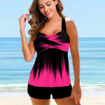 Naiste ujumisriided Tankini, 2-osaline ujumistrikoo, sinine gradientv&auml;rviga Meteorprintiga ujumisriided S valge