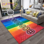 Naturalize Jooga Meditatsioon Vikerkaar 7 T&scaron;akrat Pehme Vaip Koduseks Elutoaks Magamistoaks Diivani Uksemati Kaunistuseks, Libisemisvastane P&otilde;randamatt 80x120cm