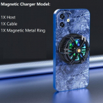 X13 magnetiline telefoniradiaator juhtmevaba laadija jahutusventilaatori hoidik m&auml;ngukonsool Live Cooler RGB ventilaator TYPE-C Apple Androidile sinine