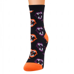 Juhusliku t&ouml;&ouml; &auml;risokid Halloweeni tr&uuml;kiga puuvillasegu keskmised spordisokid must