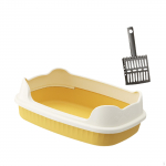 Cat Litter Box Kitten Potty Toilet Sturdy Portable Sandbox Pet Supplies Easy to Clean Kitty kollane