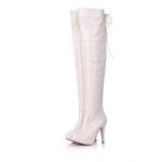 Uued pikad saapad naistele k&otilde;rgete kontsadega lakknahast p&otilde;lvedeni suured punased terasest torusaapad tantsusaapad 45 valge