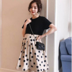 Rasedatele m&otilde;eldud riided L&uuml;hikeste varrukatega Kleit Keskmise pikkusega mustad t&auml;pid lahtised Pluss Suuruses &Uuml;markaelusega seelik M