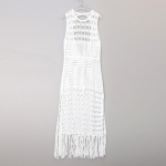 Naiste suvine &otilde;&otilde;nsa kootud tutt Seksikas kleit rannabikiinid Cover Up p&uuml;hade ujumisriided, pikk kleit One Size valge