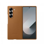 Samsung Galaxy Z Fold6 Z Fold 6 Kindsuit Case Pehme siidise puutega kaitsev nahast kate Brown