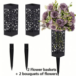 2 Kunstlikku Kalmistulille Kimpu ja 2 tk Kalmistu Maapinna Lillekorvi, 30 Peaga Pojengist ja Hortensiast Segatud Kunstlilled 30 flowers+2 baskets valge