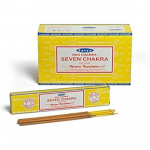 Satya Nag Champa Seven Chakra viirukipulgad Agarbatti 180 grammi karp | 12 pakki 15 grammi karbis | Ekspordi kvaliteet pruun