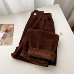 Retro k&otilde;rge v&ouml;&ouml;kohaga velvetist p&uuml;ksid naiste kevads&uuml;gis sirged vabaaja t&auml;ispikad p&uuml;ksid Korea mood kottis All Match mustad p&uuml;ksid plusssuuruses L