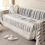 Paks Chenille tekk Klassikaline must triip Diivanitekk Suvine diivan Libisemiskindel tekk Kontori uinaku sall Padi Diivanikatted 180x130cm