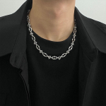 Roostevabast terasest geomeetriline kaelakee mehele naisele Punk Lock hobuseraua kujuga rangluu kett Choker hip-hop ehete hulgim&uuml;&uuml;k 45 to 50 cm