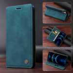 Vintage nahast klapp&uuml;mbris Samsung Galaxy A15 A54 A34 A24 A14 A05S A32 A22 A23 A73 A53 A52S A71 A51 M32 5G M22 rahakotikaardipesa raamatualuse kate Samsung M32 sinine