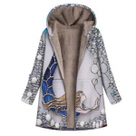 Talvine Palus mantel naiste vabaaja jope halli v&auml;rvi t&auml;iustatud elegantne soe stiilne lukuga mantel S