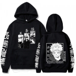 Anime Jujutsu Kaisen Hoodies Meeste Satoru Gojo Printiga dressipluus S&uuml;gistalvine Harajuku Kapuutsiga kapuutsiga T&auml;navar&otilde;ivad Suures suuruses kapuuts S