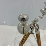 Laualamp K&uuml;&uuml;nlajalg Kaheharuline Kandelaber K&uuml;&uuml;nlahoidja Stendile Puit Ja Metall K&uuml;&uuml;nlad L&otilde;hnaained