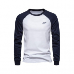 S&uuml;gis Talv Meeste Aluss&auml;rk Slim Fit Raglaanvarrukatega Patchwork O-kaelusega Pullover Veniv Pikkade Varrukatega Keskmise Pikkusega Fitness Trenn Igap&auml;evaseks Kandmiseks S&auml;rk XXL valge