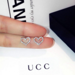 Korea k&otilde;rvar&otilde;ngad S925 h&otilde;bedase v&auml;rvi s&uuml;damega Bling tsirkoonist kivist k&otilde;rvar&otilde;ngad naistele moe ehete trend roosa kuldne v&auml;rv