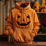 Meeste mood Halloweeni pikkade varrukatega kapuutsiga pl&uuml;&uuml;sist dressipluus