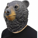 Luksuslik musta karu mask Uudne loom Lateks &Uuml;le pea Grizzly karu pea mask must