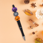 Halloween Ballpoint Pen Beadable Easy to Use Hallowee Decoration Office Supplies 0.5mm Black Ink punane