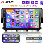 Honda Civic 10. 2016-2020 jaoks Android Auto raadio stereo multimeedia videopleier GPS juhtmevaba Carplay peakomplekt 1GB+32GB carplay