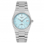 Tissot T-Classic PRX Powermatic 80 roostevabast terasest j&auml;&auml;sinine sihverplaadiga automaatne T137.207.11.351.00 100M naiste k&auml;ekell