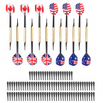 Ohutu noolem&auml;ng, 12 t&uuml;kki, 14g noolem&auml;ngu komplekt, pehmest plastikust otsik, plastt&uuml;nnid, rauast kullatud varrega, 100 otsaga plastikust lend