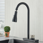 K&ouml;&ouml;gikraan roostevabast terasest valamusegisti &uuml;he hoovaga segisti kraan 360&deg; pihustiga must