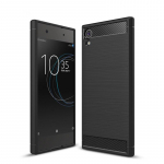 Sony Xperia XA1 Ultra Case s&uuml;sinikkiust silikoonist TPU nahaga telefoni&uuml;mbris Sony Xperia XA1 ultrapehme tagakaane jaoks Xperia XA1 Ultra must
