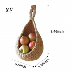 Seinale riputatav džuudist kott Korralduskott K&auml;sitsi kootud k&ouml;&ouml;giviljade puuviljakorv XS:14X21.5X10CM