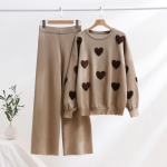 Vintage Love Kaheosaline lahtine naiste mood kootud kampsun p&uuml;ksid, &uuml;likond naistele s&uuml;gis-talv uus elegantne kampsun naisteriided One Size tumepruun v&auml;rv