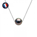 Kaelakee - Perlinea - Tahiti kultiveeritud p&auml;rl A+ - 9-10 mm - Valge kuld - 42 cm valge