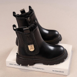 T&uuml;drukute Martini saapad S&uuml;gis- ja Talvised Uued Lastesaapad Briti Stiilis Suured Laste L&uuml;hikesed Saapad T&uuml;drukute Stiilsed Nahast Saapad 26 must