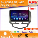 HONDA FIT JAZZ City 2002-2008 Autoraadio jaoks Traadita Android Auto GPS-navigatsioon Multimeedia videopleier Stereo WIFI 2din DVD 4 core 1GB+32GB carplay