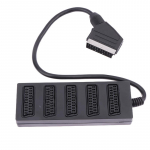 21 kontaktiga Scart 5-suunaline jagaja 21P Scart isane kuni 5 emane adapterpistik 5-suunaline Scart &uuml;ks jaguneb viieks kaablijuhe