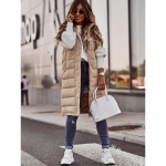 Varrukateta talvejope naiste midimantlid sulevest Hoiab soojas Elegantne must kapuutsiga t&auml;nav Hipster Lady puuvillane mantel S