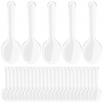 200 tk &Uuml;hekordsed Plastlusikad Koogilusikad L&auml;bipaistvad Magustoidu J&auml;&auml;tise Koogi Teelusikad Peolauatarvete Komplekt valge