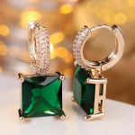 Vintage Printsessi L&otilde;igatud Rohelised Tsirkoonist K&otilde;rvar&otilde;ngad Naistele Luksuslikud Kuldsed Peor&otilde;ngad Huggie Hoops Naiste ehted Kingitused kuld/roheline