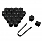 20tk 17mm 19mm 21mm dekoratiivauto Weet kaitsepea kaitsekorpuse dekoratiivpolt Cas v&auml;liskaunistused veljed h&otilde;bedased mustad Black 17mm||Blackx17mm