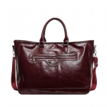 Leisure Large Capacity Tote Bag New Women's Shopping Travel Red Handbags Retro PU Leather College Student One Shoulder Bags (30cm<Max Length<50cm)